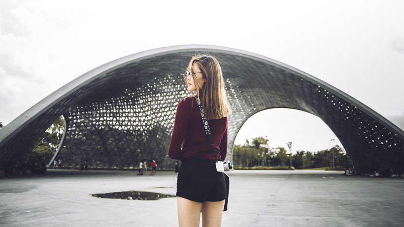 Photo of Amanda at Gardens By The Bay in Singapore Composition