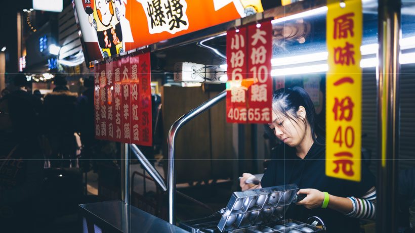 Lady Preparing Food in Taiwan Rule-of-Thirds